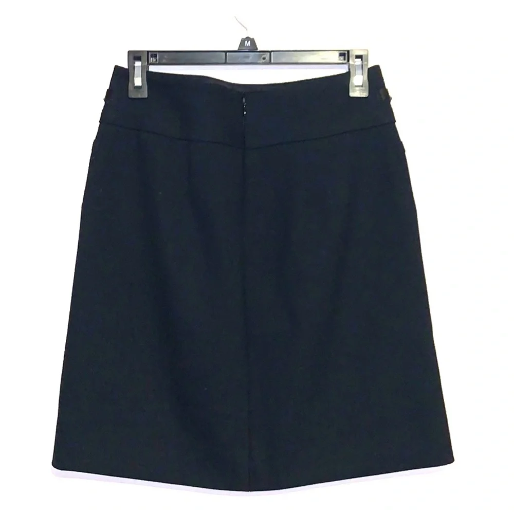 etcetera black double slits buckled pencil skirt M